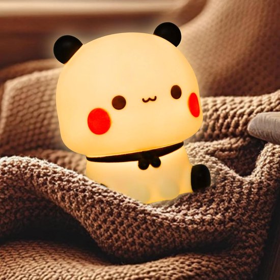 Bubu Dudu Panda Nachtlampje | Schattig LED Nachtlicht | 3-Traps Dimbaar | Batterij | Kinderkamer & Slaapkamer Decoratie van Bubu Dudu