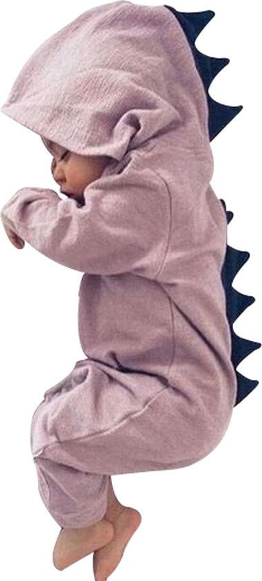 Budino Baby Pyjama Romper Onesie Dinosaurus Dino Draak Dier - Roze - 12 mnd van Budino