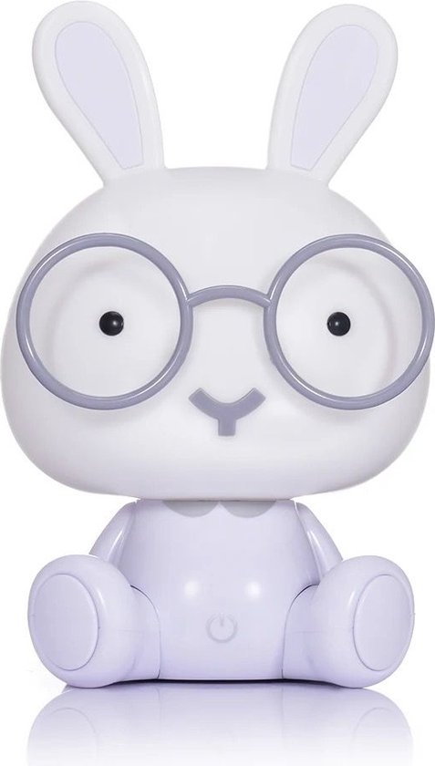 Bunny Led Nachtlampje, Bureaulamp, Kindernachtlampje, Huisdecoratie Konijn, bunny- 23x15x13 CM USB-Touch control-3 standen-Wit