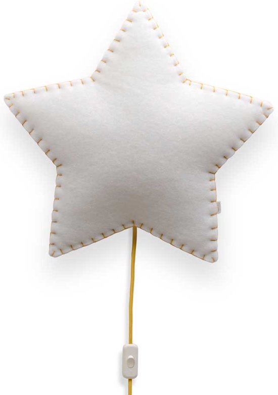 Buokids zacht lampje nachtlampje/wandlampje ster, geel van Merkloos