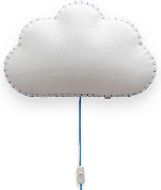 Buokids Zachte lamp Nachtlamp/Wandlamp Wolk, Schnur & Stecker, blauw van Buokids