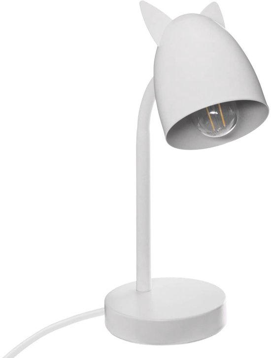 Bureaulamp met Oortjes - 18 x 12,5 x 31 cm - Wit