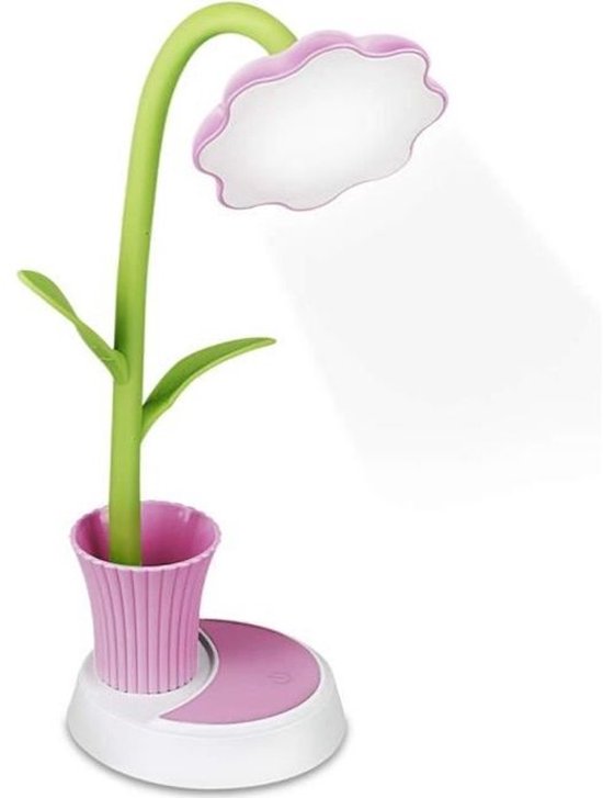 Bureaulamp - USB oplaadbare bureaulamp - Roze - LED - 3W - Leeslamp
