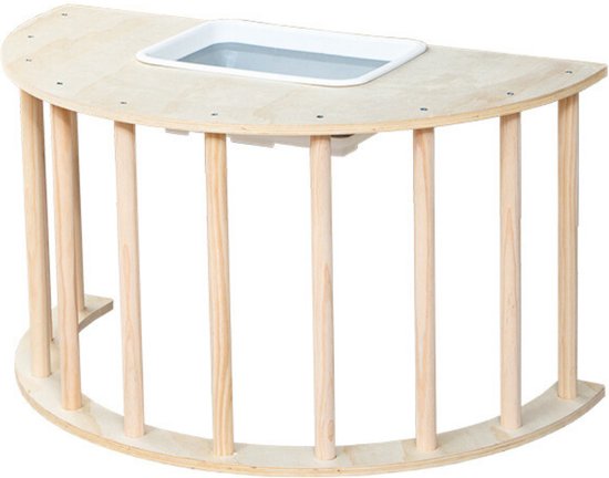Buxibo Houten Klimbrug/Klimboog Inclusief Opbergbak - Speelboog met Bak - Multifunctionele Kindertafel van Hout - 90x50x50cm van Buxibo