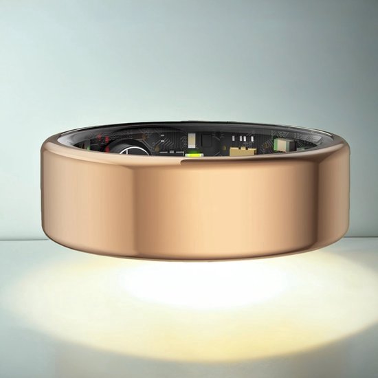 BySeuren Smart Ring - Smart Wearable - Health Ring - Slaap Tracker - Hartslagmeter - Stappenteller - Fitness en Activiteiten Tracker - Calorieen Bijhouden - Geen Abbonement - Waterdicht - voor Mannen en Vrouwen - (Goud) - Maat 9 - 59,5 mm van BySeuren