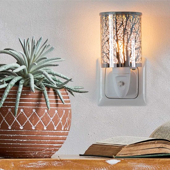 Candle-Brothers Geurbrander - 13,5x7x12 cm - met bomen - wit van Merkloos