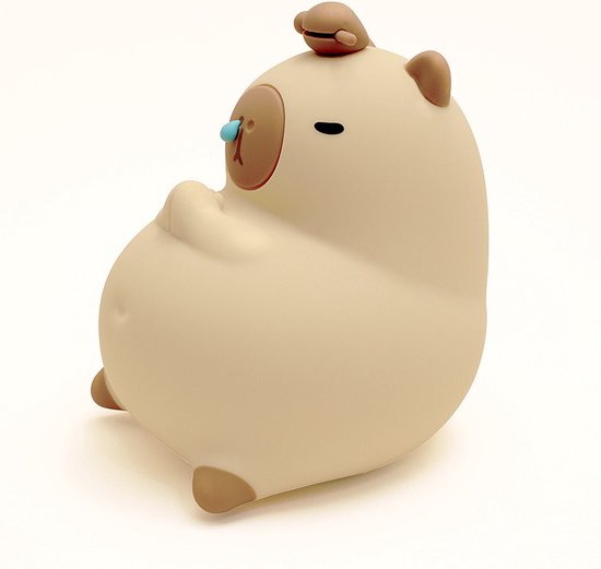 Capibara Nachtlampje-Babykamer-Voedselveilige siliconen-7 Kleuren Verstelbaar-USB-Opladen-Zacht Licht-Capibara met snotneus van Merkloos