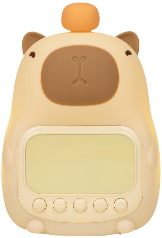 Capybara Alarm Clock with Night Light for Kids, Cute Alarm Clocks for Bedrooms Ok to Wake Clocks, Silicone Animal Tabletop Lamp for Teen Girls Boys