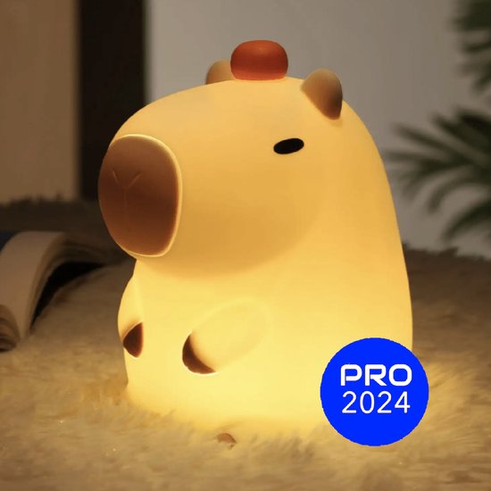 Capybara Lamp - Capibara - Nachtlampje Kinderen & Baby - Siliconen - Lampje Slaapkamer - Knijplampje - Touch lamp van Flowlamp