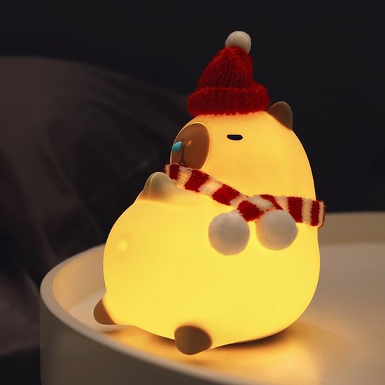 Capybara lamp, LED siliconen baby nachtlampje, oplaadbaar kindernachtlampje, babycadeau, decoratieve bedlamp voor op het bed, timerfunctie, nachtlampje voor peuters (B) van Mubarek