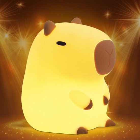 Capybara Nachtlamp - Capibara Nachtlampje - aanraakscherm - Siliconen - Ontspanningsspeelgoed - Geschikt voor slaapkamers en studeerkamers