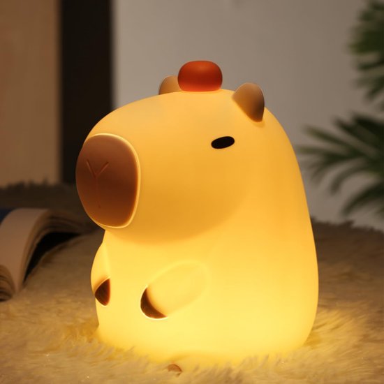 Capybara nachtlampje, schattig dieren-LED-nachtlampje voor de kleuterschool, USB-oplaadbare timer, dimbare bureaulamp, met aanraaksensor, geschikt voor slaapkamers en woonkamers van YOUYTECH