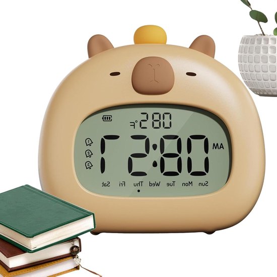Capybara Wekker - Nachtlampje Kinderen - Tijd Beheer - Drievoudige Alarm Functie - 84 x 121 cm - Standaard
