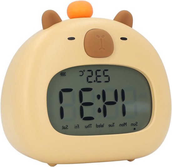 Capybara Wekker - Slaaptrainer Kinderen - Kinderkamer Decoratie - Nachtlamp Functie - 120 x 78 x 112 mm - Wit