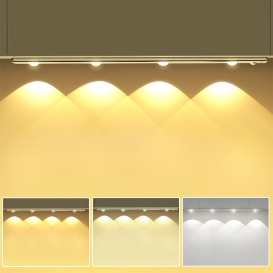 carmderin - Led Lamp - 50 CM - Bewegingssensor - Magnetisch Ophangbaar - USB-C Oplaadbaar - Trapverlichting - Keukenlamp - Nachtlamp - LED Strip - Nachtlamp - LED Strip van Merkloos