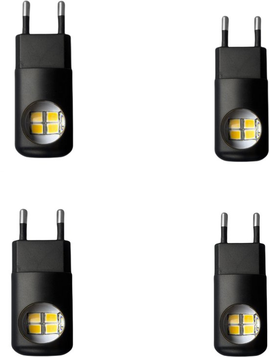 carmdering - LED Nachtlampje 4-Pack – Schemering tot Zonsopgang met Warmwit Licht | Stekkerdoos Nachtlampje voor Slaapkamer, Badkamer, Kinderkamer, Gang & Keuken