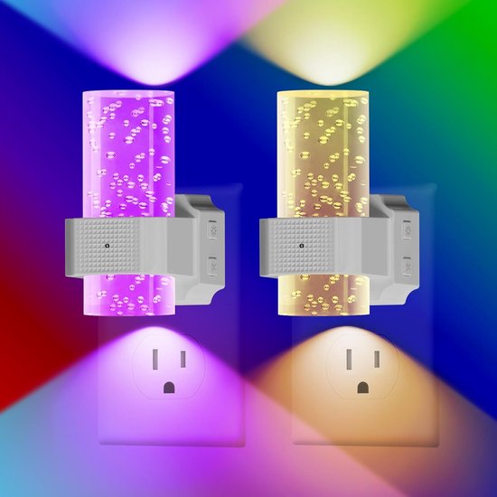 carmdering - Stekkerlamp - Bewegingssensor Lamp Binnen - Nachtlampje Stopcontact -LED lampje met bewegingssensor – Draadloos Nachtlampje dimbaar – Bedlamp/Nachtlamp – Kinder lampje – Nachtsensor – Woonkamer/Slaapkamer – Stijlvolle lamp- 2 stuks