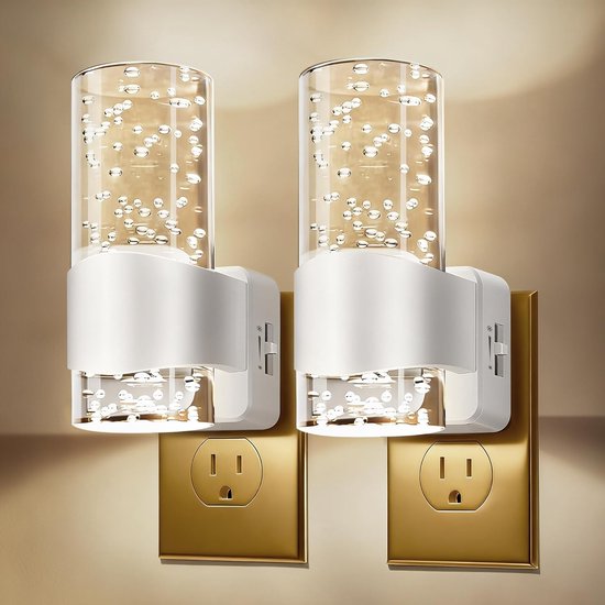 carmdering - Stekkerlamp - Nachtlampje met bewegingssensor - Stekkerlamp - Nachtlampje Stopcontact - Stekkerspot - Warm Licht - ABS-Kunststof - Wit- 2 stuks van Carmdering