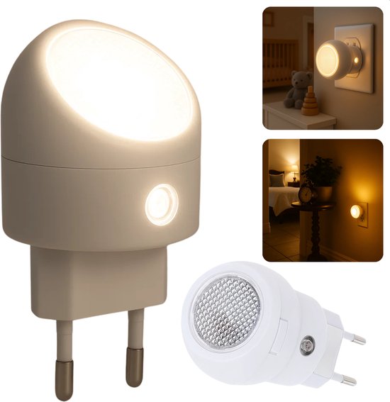 Cheqo® LED Nachtlamp - Nachtlamp Met Sensor - Stopcontact Nachtlamp - Bewegingssensor - Energiezuinig - Automatische Verlichting - Kinderkamer Nachtlamp - Slaapkamer Verlichting - Sensor Verlichting - Plug-In Nachtlamp - Nachtverlichting van Cheqo®