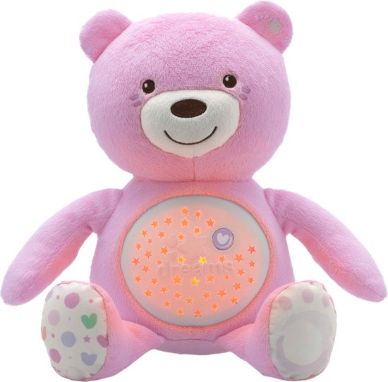 Chicco First Dreams Knuffel Beer Projector - Roze van Chicco