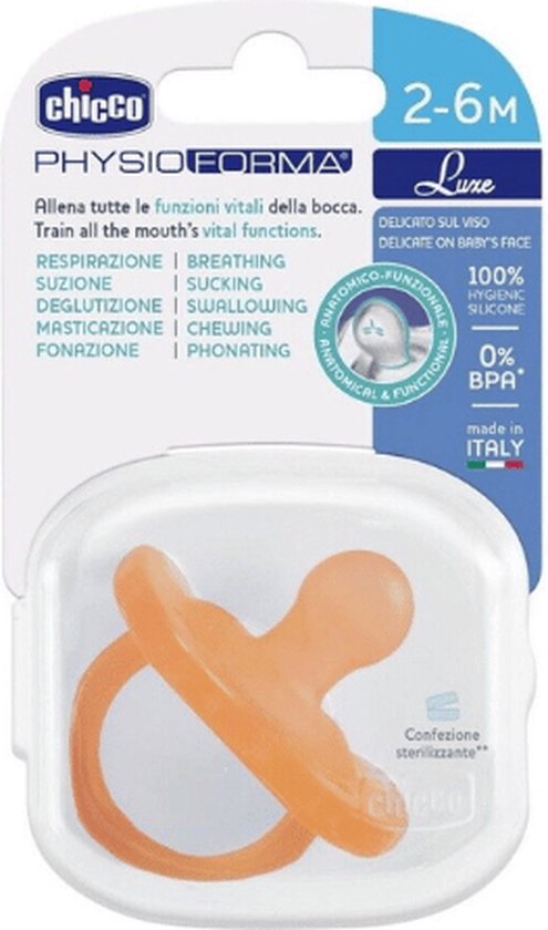 Chicco Fopspeen PhysioForma Luxe Siliconen Oranje 2-6M van Chicco