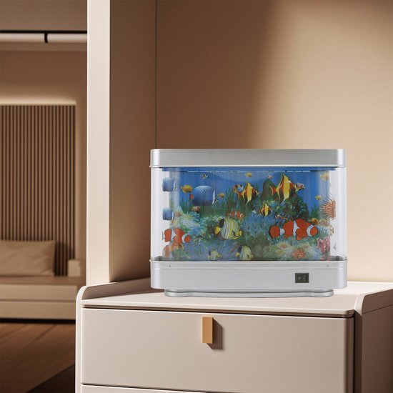 CHICFURN Aquarium Sfeerlamp, decoratieve LED-nachtlamp voor woonkamer, slaapkamer, badkamer, eetkamer, keuken of kantoor, geschikt als cadeau voor bruiloft, feestdag, Nieuwjaar of housewarming, 8 W, EU van CHICFURN