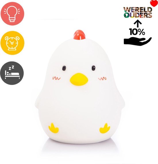 Chicka Chicken - Nachtlampje Kinderen - Nachtlampje Baby - Tafellamp Slaapkamer - Lamp Kinderkamer van Chicka Chicken