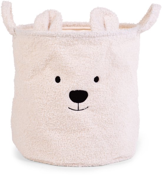Childhome - Opbergmand - 40x40x40 Cm - Teddy - Ecru - Wasmand - Speelgoedmand