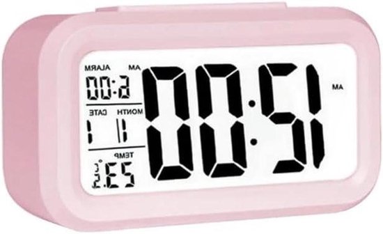 Children's Alarm Clock, Toddler Clock, Sleep Trainer, Growth Clock, Children's Clock for Bedroom, Alarm Clock with Lighting(Pink)
