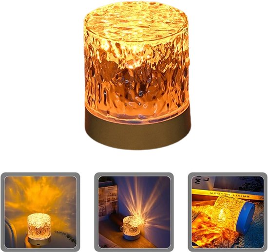 CHIWIN 3D Golflamp - Waterlamp met 16 Kleuren - Afstandsbediening & Touch - LED Slaapkamerlamp - Akoestisch Golven Patroon - Acryl Nachtlamp voor Woonkamer Kantoor - Cadeau - Dimmbaar van Merkloos