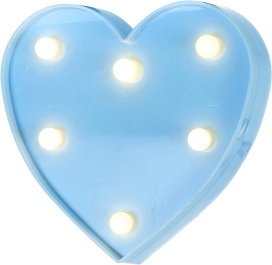 CHPN -Hartjeslamp - Hart - Lamp - Hartvorm - Blauw - Decoratie - Werkt op Batterijen - Kinderkamerdecoratie - Sfeerverlichting - Kinderlamp van CHPN
