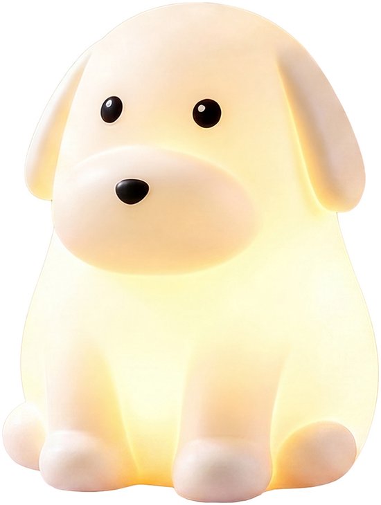 Clayre & Eef Nachtlampje Hond Wit Kunststof van Clayre & Eef