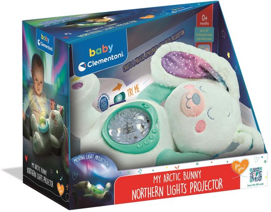 Clementoni - Baby Speelgoed - Knuffel met Noorderlicht projector - vanaf 0 maanden van Clementoni