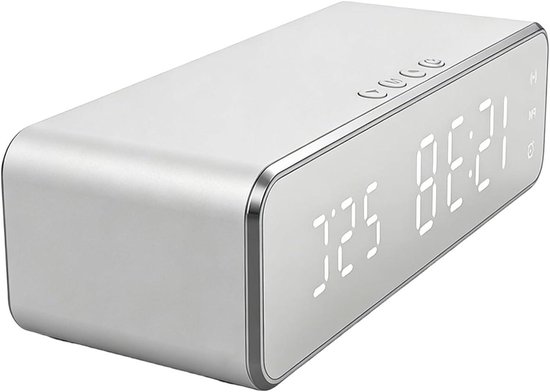 Clock with Charging Station - Phone Stand with Integrated Temperature Display - Wireless Charging Digital Alarm Clock - For Bedroom, Bedside Table, Home