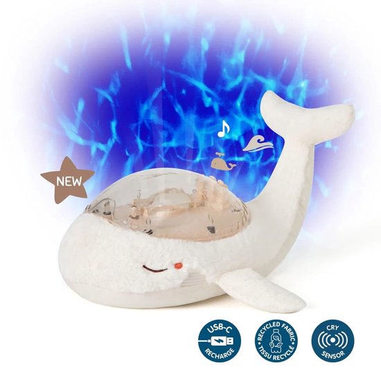 Cloud B Tranquil Whale Wit Walvis Muzikale Babyprojector Oplaadbaar van Merkloos