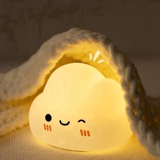 Cloud Nachtlampje - Kinderkamer Verlichting - Oplaadbaar Nachtlampje Baby - Baby Nachtlampje - Sfeerlampje - Siliconen Nachtlamp - Dromerig Lampje van Merkloos