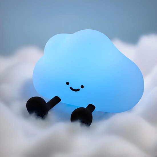 Cloud Night Light - Silicone Night Light For Kids - Dimmable Rechargeable Lamp With Timer - Soft Squishy Portable Design - 3000 Mah Battery - 1 Piece - Nursery Bedroom Gift For Babies