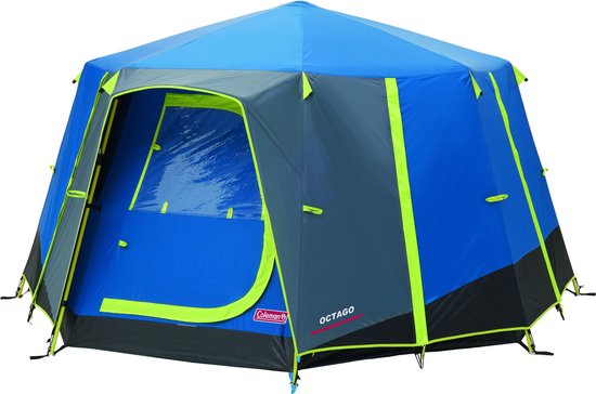 Coleman OctaGo tent - tent 3 persoons - festival tent - Blauw/lime van Coleman