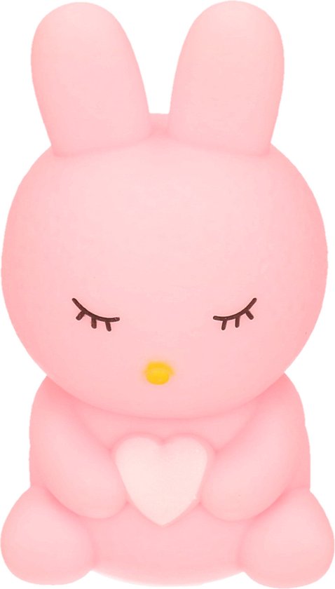 Concorde Kinder nachtlampje/bureaulampje - konijntje met hartje - roze - 13 cm van Concorde