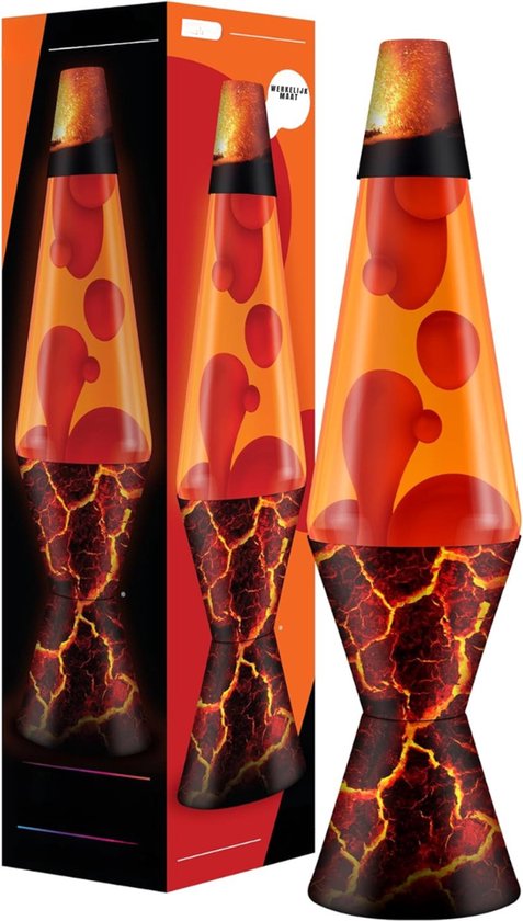 Core® Lavalamp voor Kinderen - Lavalamp - Glitterlamp - Rood/Oranje - 9cm x 9cm x 36cm