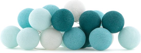 Cotton Ball Lights - Indoor lichtslinger - Aqua - 20 lampjes van Cotton Ball Lights