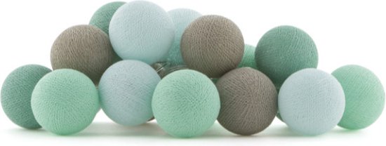 Cotton Ball Lights - Indoor lichtslinger - Mint - 20 lampjes van Cotton Ball Lights