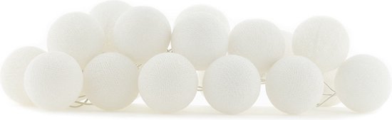 Cotton Ball Lights - Indoor lichtslinger - White - 20 lampjes van Cotton Ball Lights