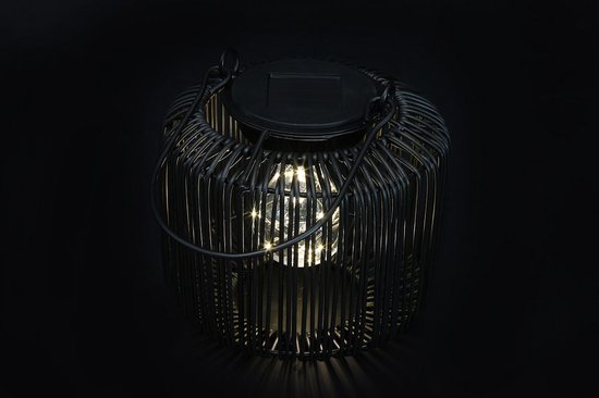 Countryfield hanglamp solar LED zwart tuinverlichting 9x15x16cm. van Merkloos