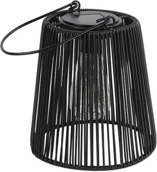 Countryfield Lantaarn LED solar Luana L zwart 19x21,5x21,5cm. van Merkloos