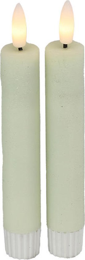 Countryfield - Led dinerkaars - Creme - 2 stuks - 15 cm - vloeiende vlam - met afstandsbediening van Countryfield