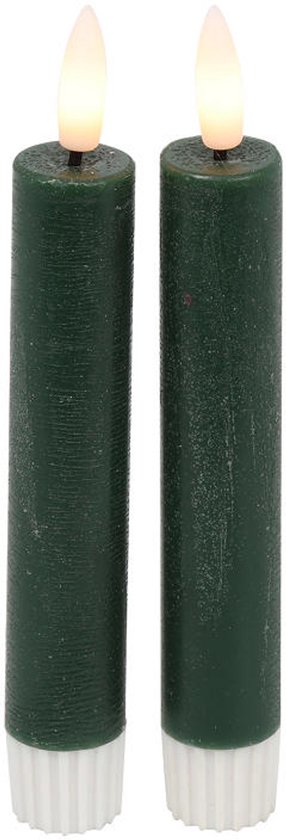 Countryfield LED dinerkaars rustiek set van 2 donker groen 15cm decoratie. van Countryfield