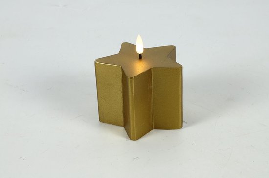 Countryfield LED kaars ster goud 10x10,5cm decoratie speelgoed. van Countryfield