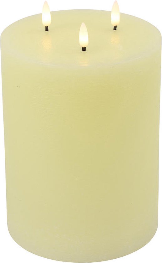 Countryfield LED stompkaars - grote sfeervolle kaars creme 22,5cm. van Countryfield