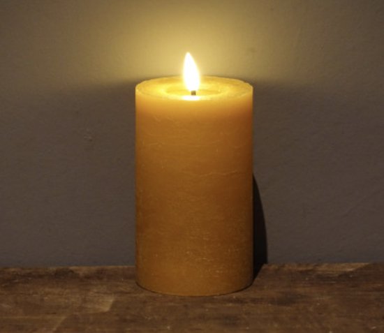 Countryfield LED stompkaars rustiek amber 7,5x7,5x12,5cm - sfeerverlichting. van Merkloos